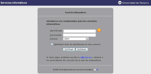 Pantalla de identificación
